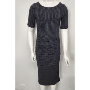 Isabella Oliver Maternity dress black with white polkadots women's size 4